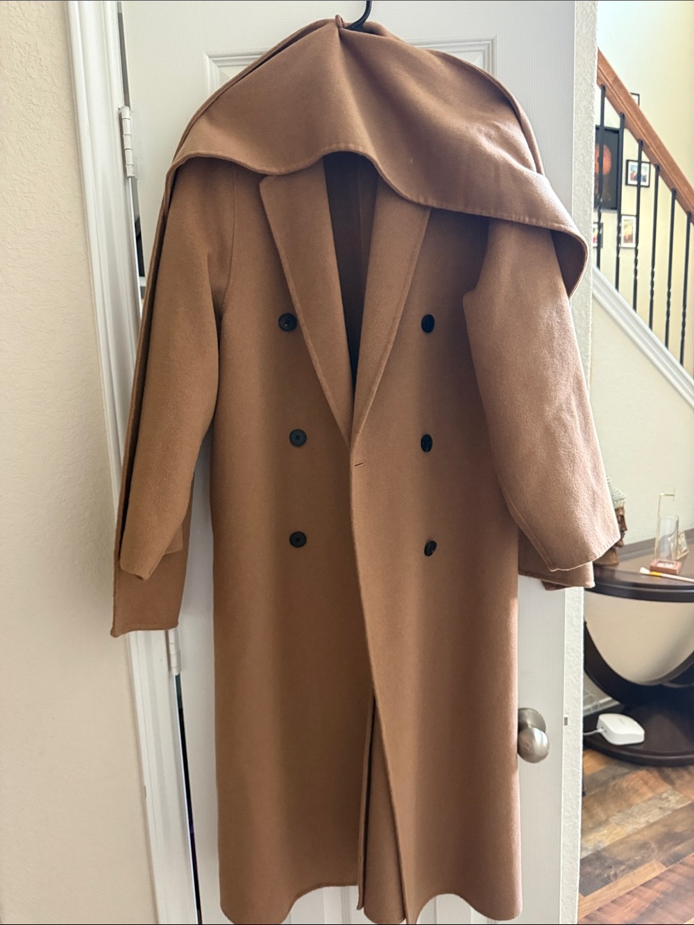 Mango Double-Breasted Camel Trench Coat - Picture 4 of 6